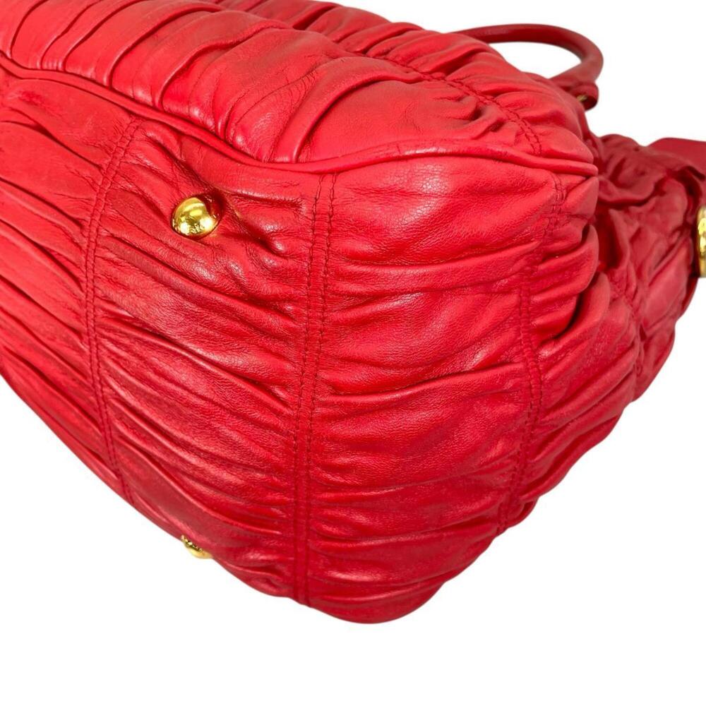 PRADA Red Leather Shoulder Bag - Picture 6 of 16